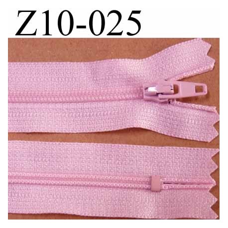 fermeture zip à glissière longueur 10 cm couleur rose non séparable largeur 2.5 cm glissière nylon largeur du zip 4 mm