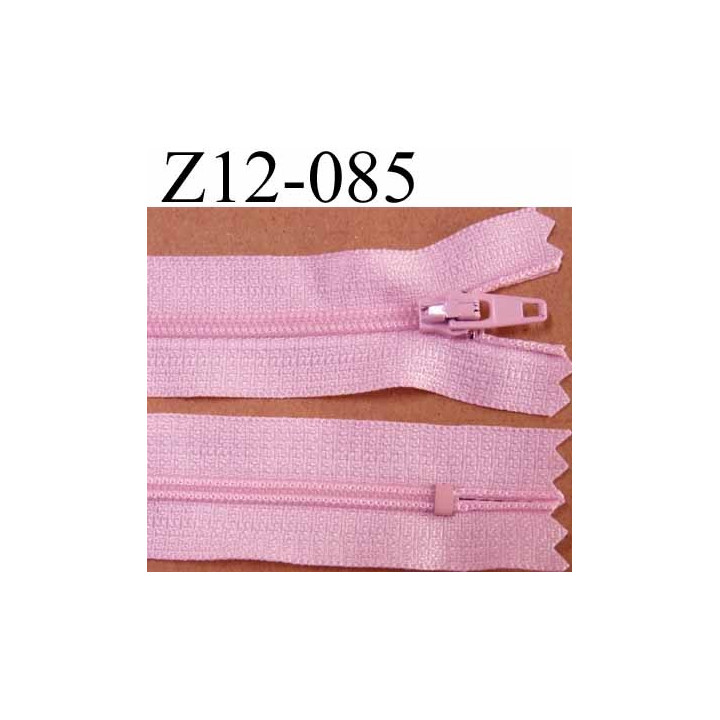 fermeture zip de marque à glissière longueur 12 cm couleur rose non séparable largeur 2.5 cm glissière nylon largeur du zip 4 mm