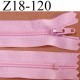 fermeture zip de marque à glissière longueur 18 cm couleur rose non séparable largeur 2.5 cm glissière nylon largeur du zip 4 mm