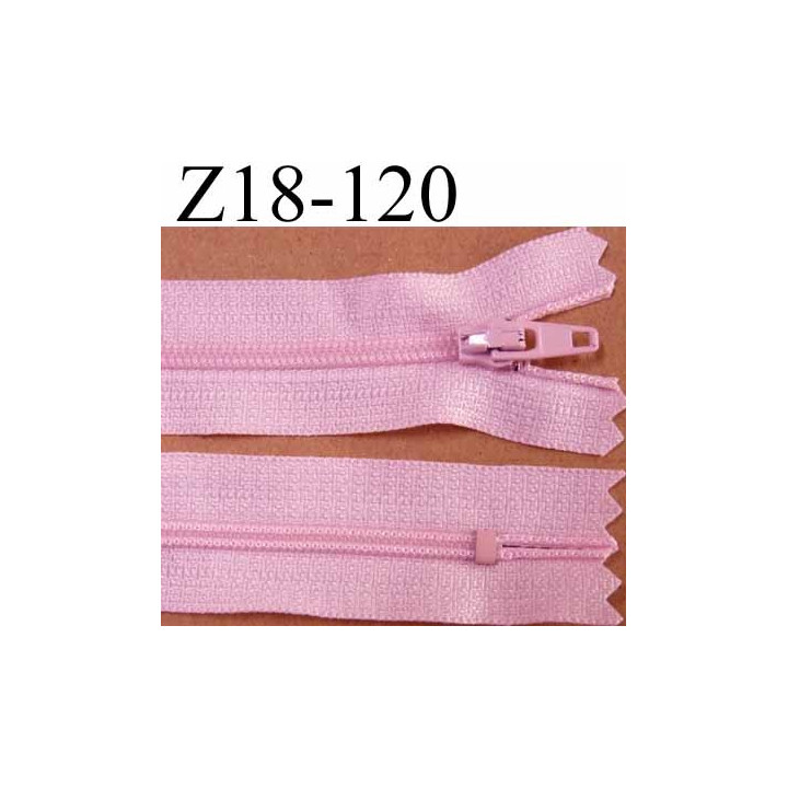 fermeture zip de marque à glissière longueur 18 cm couleur rose non séparable largeur 2.5 cm glissière nylon largeur du zip 4 mm