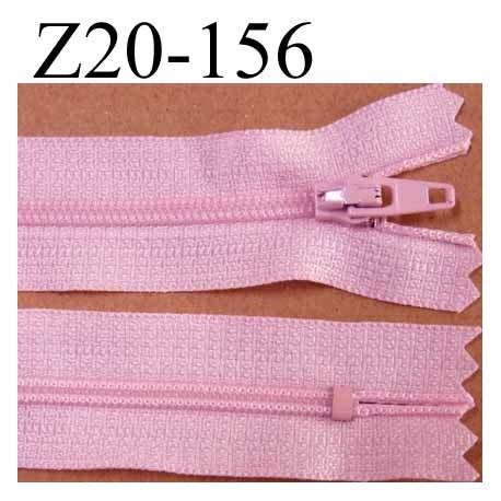 fermeture zip de marque à glissière longueur 20 cm couleur rose non séparable largeur 2.5 cm glissière nylon largeur du zip 4 mm