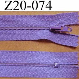 fermeture zip longueur 20 cm couleur parme lilas violine non  séparable zip nylon largeur 2.5 cm largeur de la glissière 4 mm