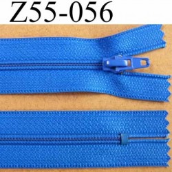 fermeture zip à glissière longueur 55 cm couleur bleu non séparable largeur 2.5 cm glissière nylon largeur 4 mm