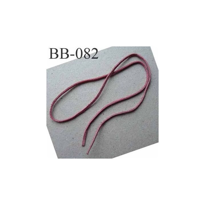 lien cordon tour de cou cuir peau rose longueur 56 cm