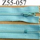 fermeture zip à glissière longueur 55 cm couleur bleu lagon non séparable largeur 2.2 cm glissière nylon largeur 3.5 mm