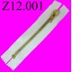 fermeture zip à glissière 12 cm blanche en coton zip métal