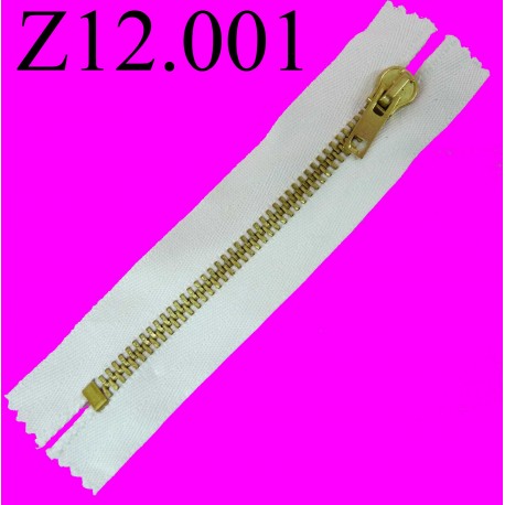 fermeture éclair 12 cm blanche zip métal