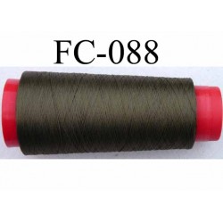 cone de fil mousse polyamide fil n°120 couleur vert kaki longueur du cone 2000 mètres fabriqué en France
