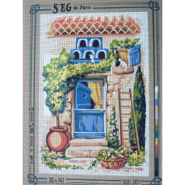canevas 30x40 marque SEG DE PARIS thème provence  dimension 30 centimètres par 40 centimètres 100 % coton