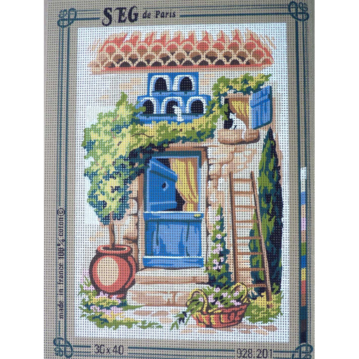 canevas 30x40 marque SEG DE PARIS thème provence  dimension 30 centimètres par 40 centimètres 100 % coton