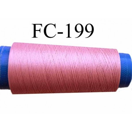 Cone de fil mousse polyamide fil n° 120 couleur rose camélia ou vieux rose longueur du cone 2000 mètres bobiné en France