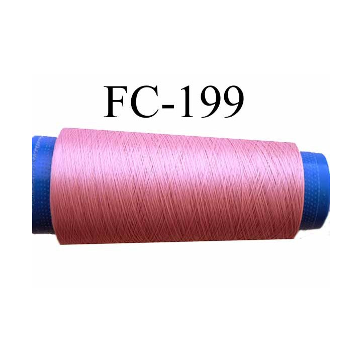 Cone de fil mousse polyamide fil n° 120 couleur rose camélia ou vieux rose longueur du cone 2000 mètres bobiné en France