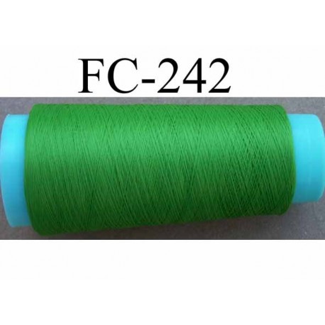 Cone de fil mousse polyester fil n° 120 couleur vert longueur du cone 1000 mètres fabriqué en France
