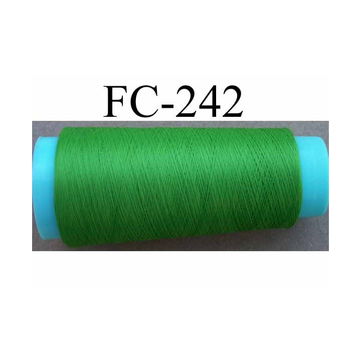 Cone de fil mousse texturé polyester fil n° 120 couleur vert longueur du cone 1000 mètres bobiné en France