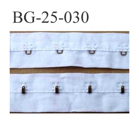 ruban galon bande agrafe couleur blanc largeur 25 mm coton souple un mètre male et un mètre femelle
