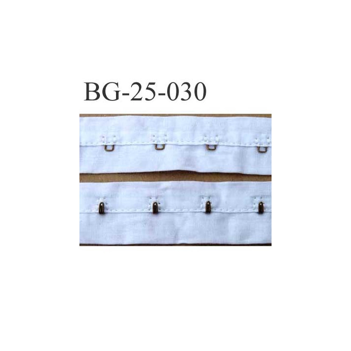 ruban  galon bande agrafe couleur blanc largeur 25 mm coton  souple  un mètre male et un mètre femelle