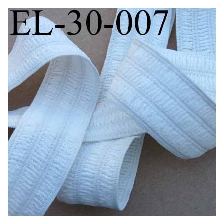 élastique plat fronceur ou à smock largeur 30 mm couleur blanc souple et doux prix au mètre