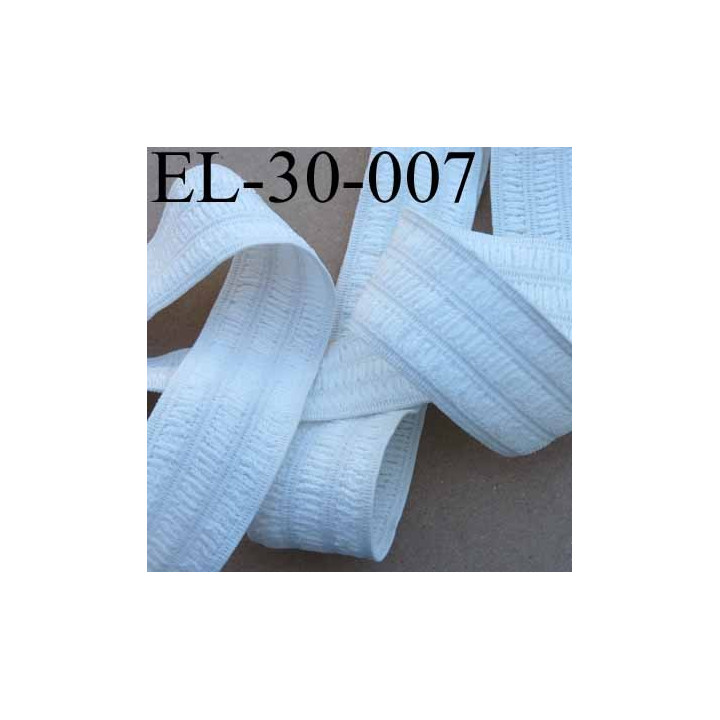 élastique plat fronceur ou à smock largeur 30 mm couleur blanc souple et doux prix au mètre