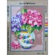 canevas 30X40 marque ROYAL PARIS thème fleurs en vase dimennsion 30 centimètres par 40 centimètres 100 % coton