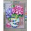 canevas 30X40 marque ROYAL PARIS thème fleurs en vase dimennsion 30 centimètres par 40 centimètres 100 % coton