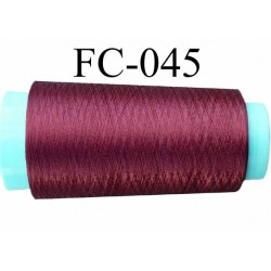 Cone de fil nylon 2/70 solide couleur prune bordeaux longueur 1000 mètres bobiné en France