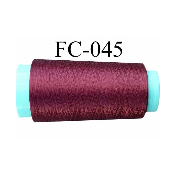 Cone de fil nylon 2/70 solide couleur prune bordeaux longueur 1000 mètres bobiné en France