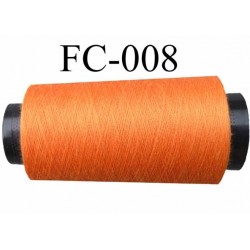 Cone de fil polyester fil n°120 couleur orange longueur du cone 1000 mètres fabriqué en France