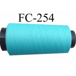 Cone de fil mousse texturé polyester fil n° 160 couleur bleu turquoise longueur 1000 mètres fabriqué en France