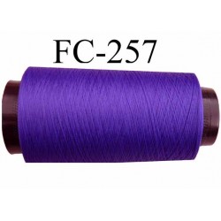 Cone de fil mousse texturé polyester fil n° 160 couleur violet longueur 1000 mètres fabriqué en France