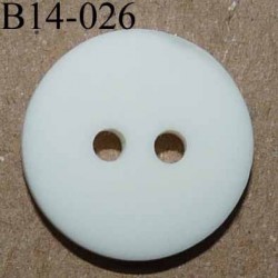 bouton 14 mm couleur blanc brillant 2 trous diamètre 14 millimètres