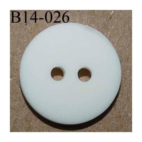 bouton 14 mm couleur blanc brillant 2 trous diamètre 14 millimètres