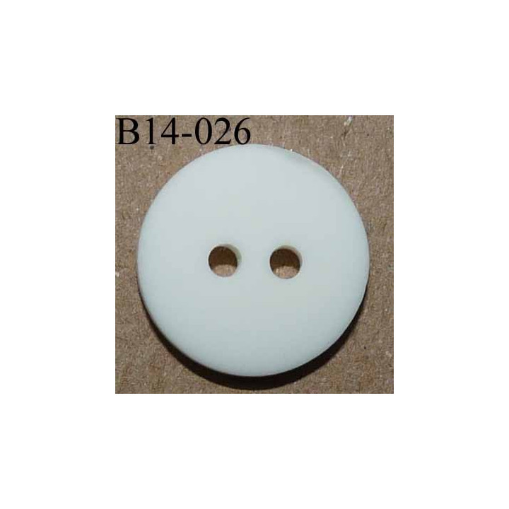 bouton 14 mm couleur blanc brillant 2 trous diamètre 14 millimètres