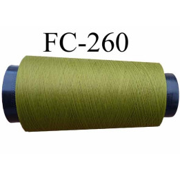 Cone de fil mousse texturé polyester fil n° 120 couleur vert longueur 1000 mètres bobiné en France