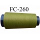 Cone de fil mousse texturé polyester fil n° 120 couleur vert longueur 2000 mètres bobiné en France