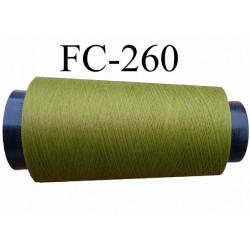 Cone de fil mousse texturé polyester fil n° 120 couleur vert longueur 2000 mètres fabriqué en France