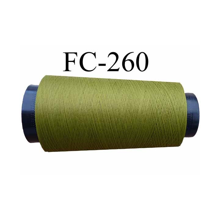 Cone de fil mousse texturé polyester fil n° 120 couleur vert longueur 2000 mètres bobiné en France