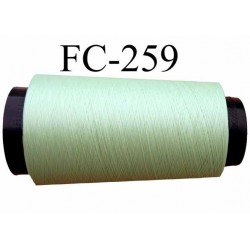 Cone de fil mousse texturé polyester fil n° 165 couleur vert longueur 2000 mètres bobiné en France