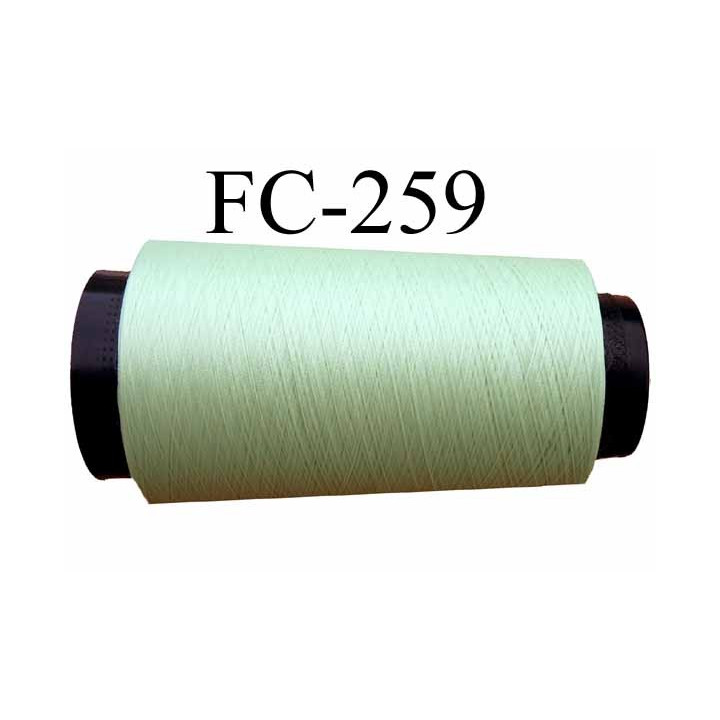 Cone de fil mousse texturé polyester fil n° 165 couleur vert longueur 2000 mètres bobiné en France