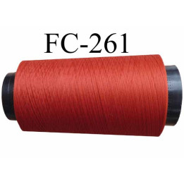 Cone de fil mousse texturé polyester fil n° 160 couleur rouille  longueur 2000 mètres bobiné en France
