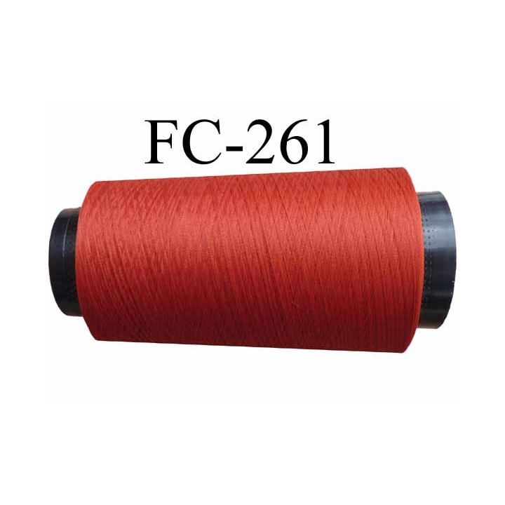 Cone de fil mousse texturé polyester fil n° 160 couleur rouille  longueur 2000 mètres bobiné en France