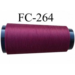 Cone de fil mousse polyester texturé fil n°160 couleur bordeaux prune longueur du cone 1000 mètres fabriqué en France