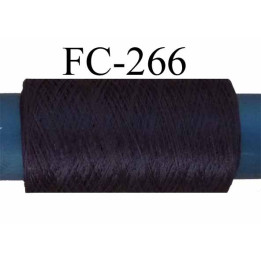 Bobine de fil mousse polyester texturé fil n°120 couleur marron foncé longueur du cone 500 mètres bobiné en France