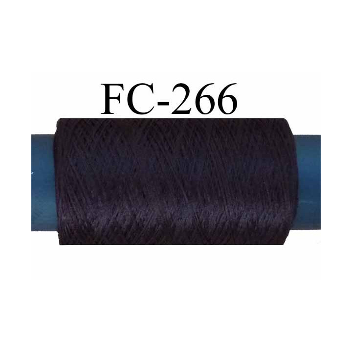 Bobine de fil mousse polyester texturé fil n°120 couleur marron foncé longueur du cone 500 mètres bobiné en France