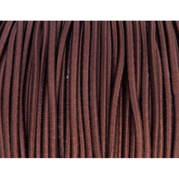 élastique cordon très belle qualité et très résistant couleur marron largeur 2,5 mm prix au mètre 