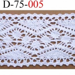 dentelle crochet ancienne 100% coton largeur 75 mm couleur blanc provient d'une vieille mercerie parisienne prix au mètre