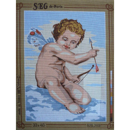 canevas 30x40 marque SEG DE PARIS thème  ange dimension 30 centimètres par 40 centimètres 100 % coton 
