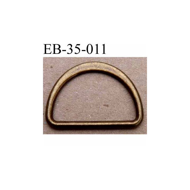 Boucle etrier anneau demi rond métal couleur bronse laiton style ancien largeur extérieur 3.5 cm intérieur 3 cm hauteur 2.5 cm