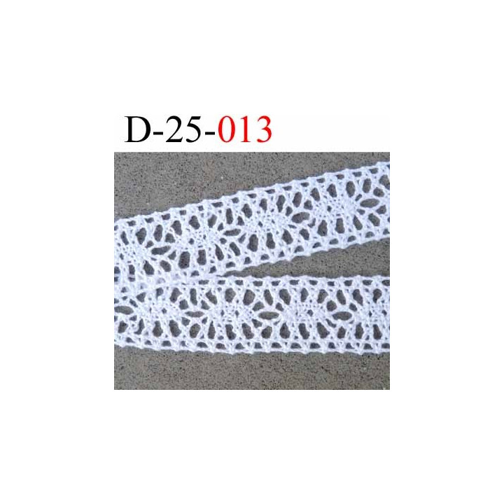 dentelle crochet ancienne 100% coton largeur 25 mm couleur blanc provient d'une vieille mercerie parisienne prix au mètre