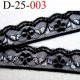 dentelle très belle synthétique largeur 25 mm couleur noir et argent brillant vendu au mètre