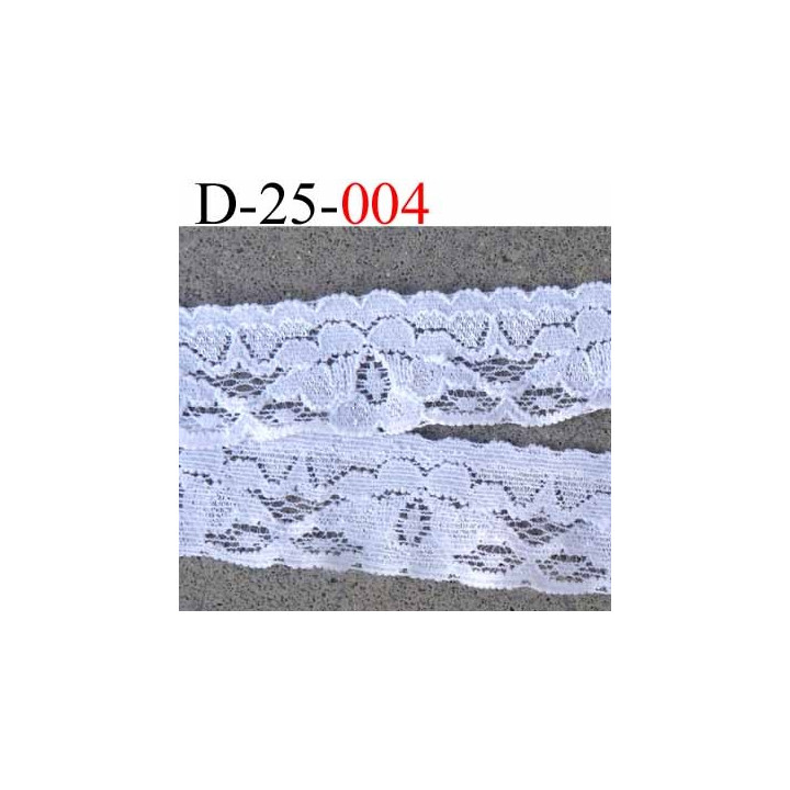 dentelle 25 mm couleur blanc synthétique lycra élastique largeur 25 mm vendu au mètre